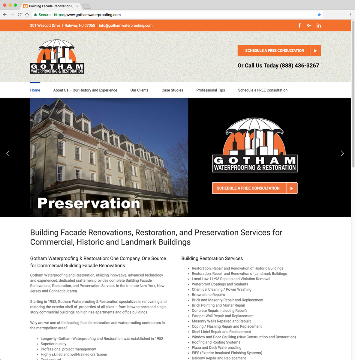 Gotham Waterproofing and Restoration Website
