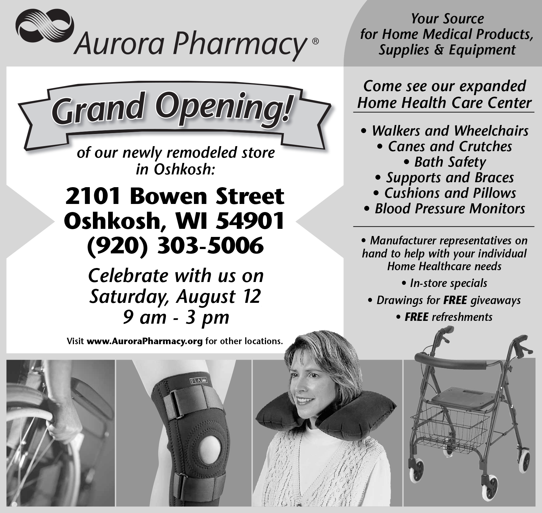 Aurora Pharmacy - Half Page Newspaper Ad