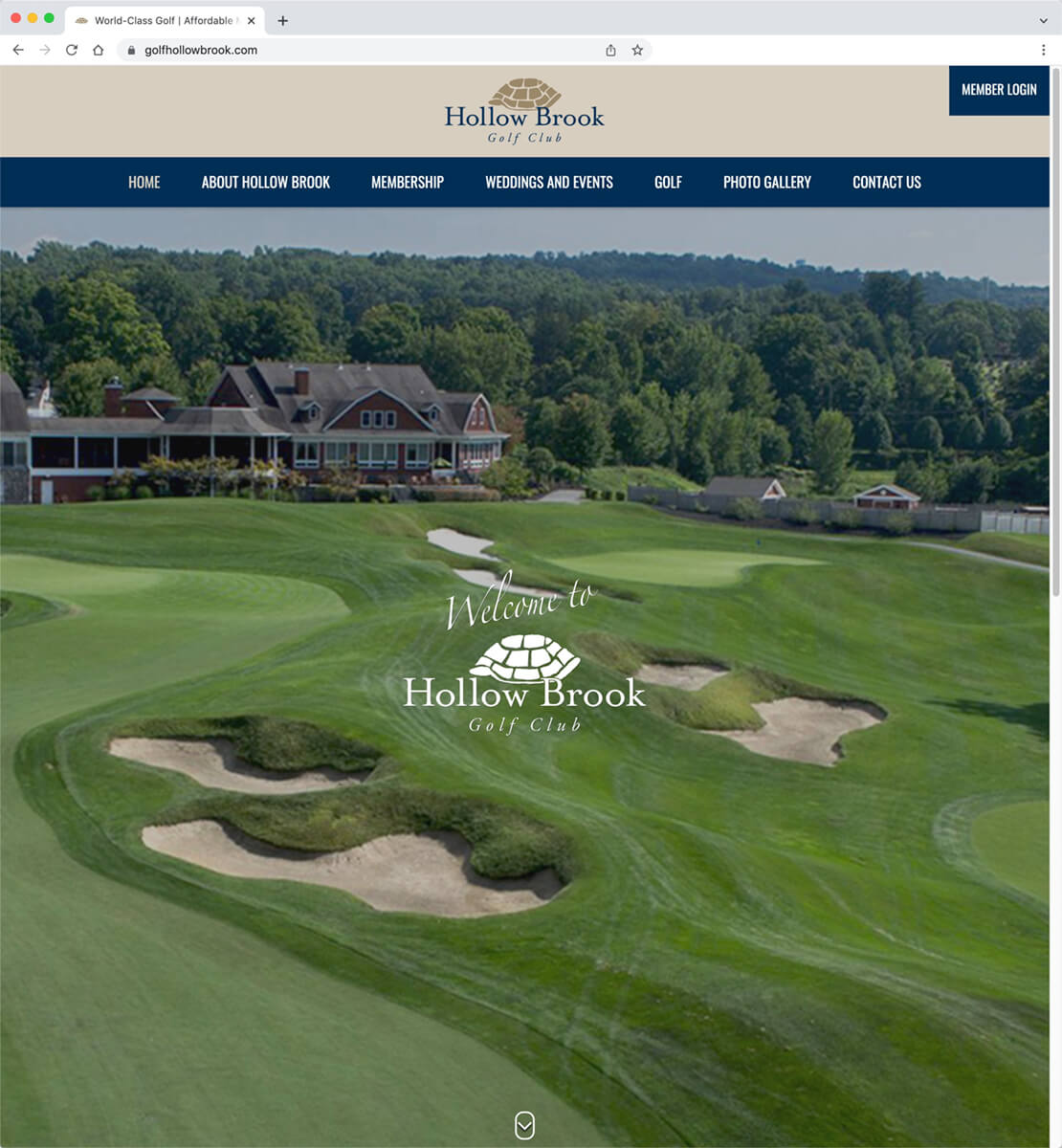 Website for Hollow Brook Golf Club, Cortlandt Manor, NY